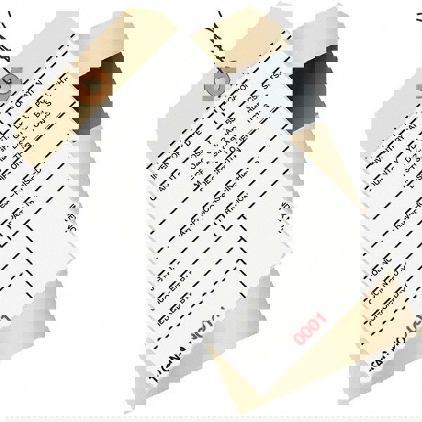 Blank Tag: 6-1/4'' High, Manila & White, Synthetic Paper